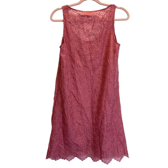 4 Love and Liberty Johnny Was Dress XS Pink Silk Eyelet Sleeveless New No Lining - Picture 2 of 8